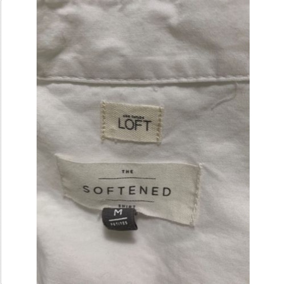 Loft Ann Taylor Softened Shirt Button Front White - Picture 6 of 8